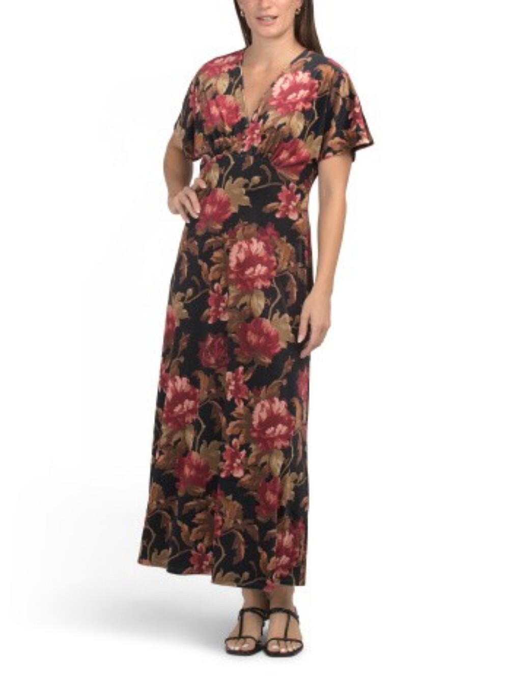 NWT -Super Natural by Secret Mission "Night" Floral Velvet Stretch Maxi Dress -M